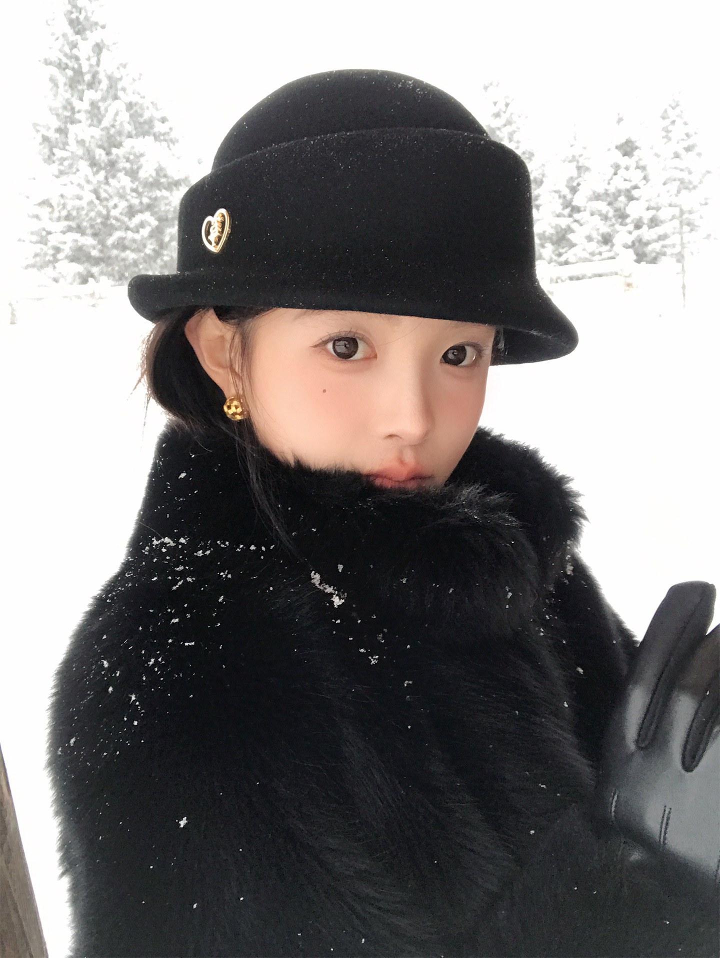 『高品质』礼帽子女士冬季全澳毛渔夫帽赫本风盆帽